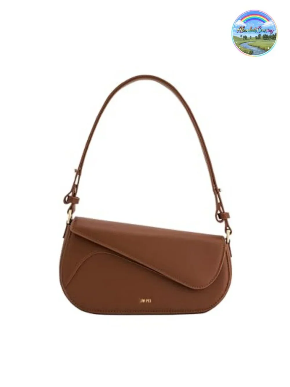 Vegan Leather Shoulder Bag Satchel Crossbody Adjustable Strap Gold Hardware